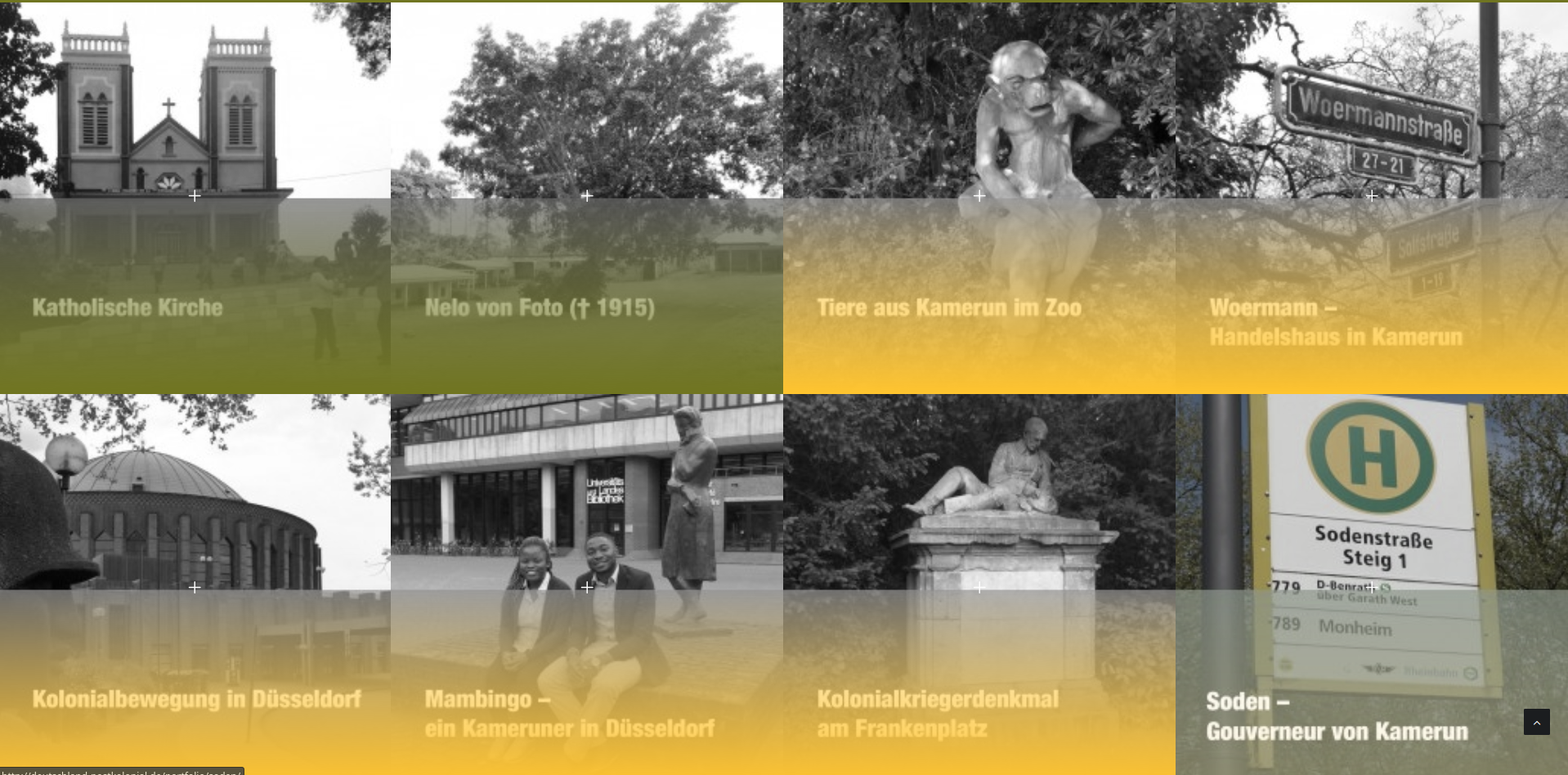 Screenshot of the website Deutschland Postkolonial